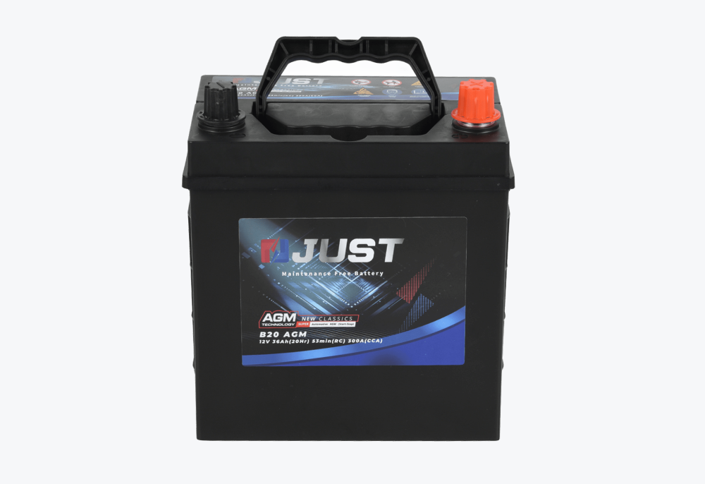 JUST AGM-B20 12V 36Ah Start-Stop Automotive Battery | High CCA & Vibration Resistant